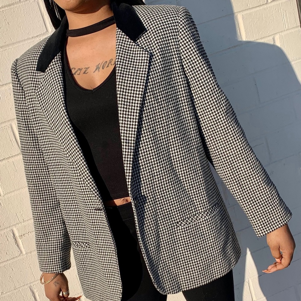 Houndstooth Blazer Size 12/14 Medium